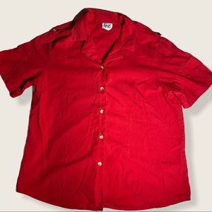 Vintage 80’s Red Button Up Blouse